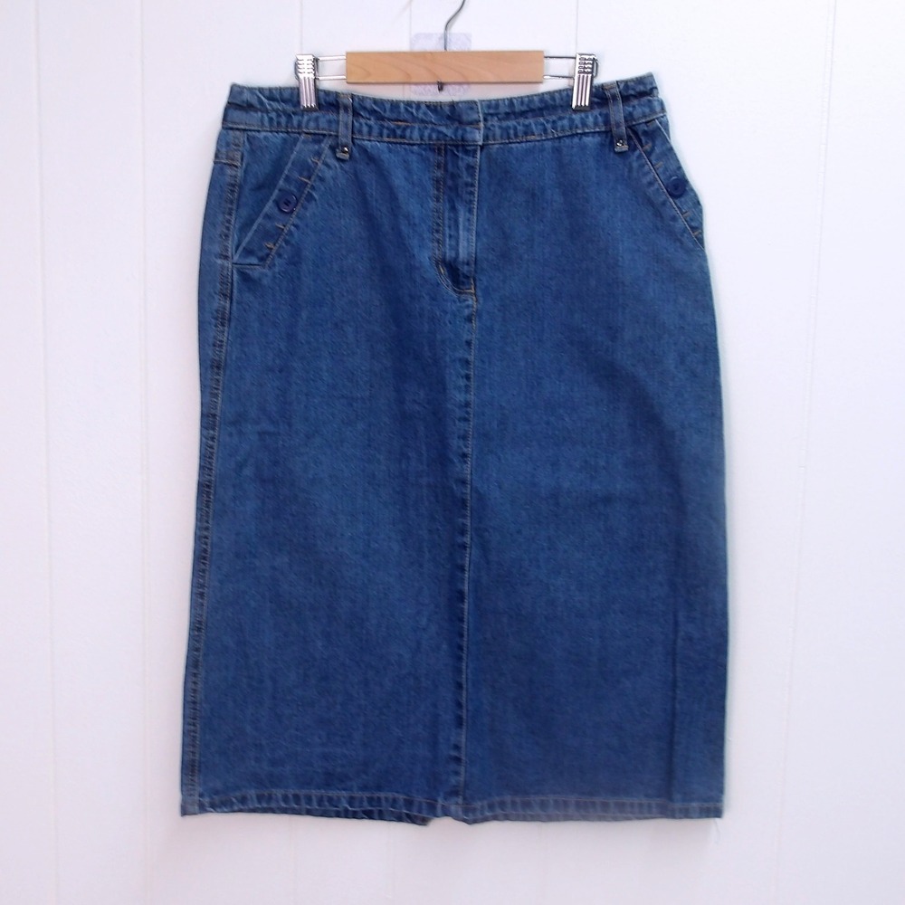 Kim Rogers Womens Size 8 Denim‎ Knee Lenght Jean Skirt Casual Blue / #1205